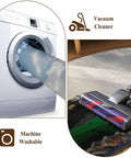 Washing machine and vacuum head on green tractor, showcasing cleaning for 3x5 Machine Washable Farmhouse Rug For Living Room And Bedroom.