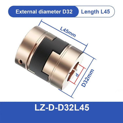 Premium Flexible Oldham Shaft Coupler In Sparkling Aluminum Alloy For Servo Motors 8mm To 16mm Precision Drive Link With 11mm Bore dimensions D32mm L45mm.
