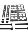 Heavy Duty 2 Shelf Racking Kit For Tool Box Storage System With Carbon Steel Build And 80 Lb Load Capacity components displayed