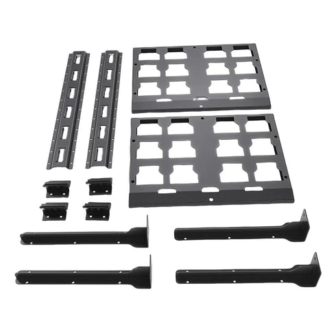 Heavy Duty 2 Shelf Racking Kit For Tool Box Storage System With Carbon Steel Build And 80 Lb Load Capacity components displayed