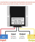 36V 48V To 12V 20A Step Down Converter with input-output wiring diagram, waterproof 240W voltage regulator for golf carts