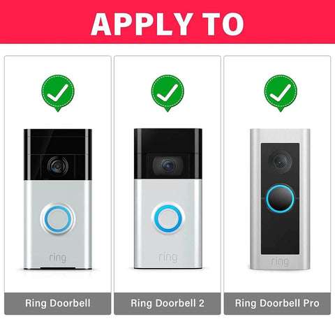 Image showing compatibility of the Twenty Piece Doorbell Security Screws Set T5T16 Replacement Screws for Ring Doorbell models.