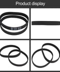 Premium Drop In Replacement Drive Belt For Pho 15 82 16 82 20 82 Planers displayed from different angles with rubber material.