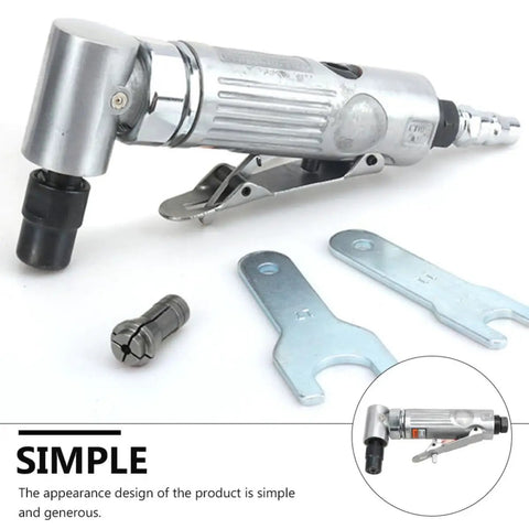 90 Degree Pneumatic Die Grinder Kit Bad Boy High Octane 25000 RPM Aluminum Body Compact Air Angle Tool For Metalworking Welding Prep And Custom Builds Go Anywhere Grab And Grind Instant Power Setup with wrench and collet.