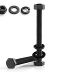 1/4-20 X 6 Inch Hex Head Bolts Kit With Nuts, Flat And Lock Washers, Fully Threaded Black Zinc Plated 304 Stainless Steel