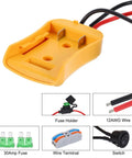 DIY RC Car Battery Adapter Converter Kit For 20V Batteries Includes 12AWG Wire And Wire Terminal ABS Shell Fuse Switch A 6 Piece Set In Yellow