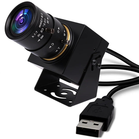 Global Shutter USB Camera For Ultra Sharp High Speed Capture At 1200P 90FPS With 2.8-12mm Zoom Lens, close-up view.