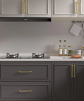 Kitchen with 5 Pack 3 Inch Gold Cabinet Pulls Brushed Gold Drawer Handles Zinc Alloy Hardware For Kitchen Cupboard Bathroom Bedroom With 76mm Hole Centers And Easy Install on cabinets