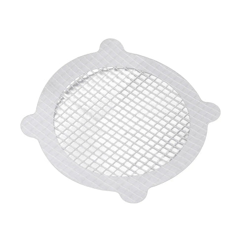 Saluaqui 50pcs Mesh Shower Drain Stickers 12cm Hair Catcher with fine mesh design for trapping hair and debris.