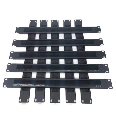 10 Pack 1U Horizontal Rack Mount Cable Management Brush Panel For 19 Inch Racks And Cabinets Black With High Density Nylon Brush