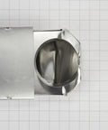 Genuine OEM Telescoping Dryer Vent Kit Aluminum Adjustable 18 To 29 Inches Heavy Duty Replacement Part For Tight Laundry Spaces Easy Install Two And A Half Inch Duct Compatible close-up of aluminum duct fitting.