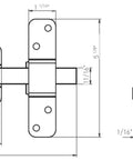 Technical drawing of Long Throw Gate Lock For Sheds And Fences With Euro Profile Keyed Both Sides, 316 Stainless Steel Black Finish.