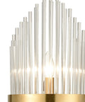 Mid Century Brass Wall Sconce With Glass Rods 2 Pack Sleek Dope Modern Luxury Look Clear Glass Wall Lights top view