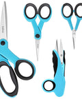 Sewing Scissors Bundle Set For Quick Cuts And Precise Sewing, Includes 9 Inch Fabric Scissors, 5 Inch Detail Shear, 3.9 Inch Embroidery