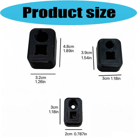 3-Piece Impact Ratchet Wrench Rack System for Home Garage Organization, showing size dimensions of heavy-duty components