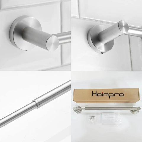 Expandable Stainless Steel Towel Bar No-Fuss Adjustable 15.2 To 27.8 Inch Wall Mount Rack With Screws Rustproof SUS304 Stainless Brushed Nickel Finish Hotel Style Towel Holder For Bathroom Or Laundry Easy Install.