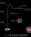 Electra Floor Lamp With Adjustable Color Temperature From Bright White To Cool To Warm Modern Black Standing Light highlighted features