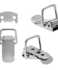 Spring Loaded Toggle Lock Clasp Latch Set In Stainless Steel Anti-Corrosion Cabinet And Box Security Clasps With Mounting Screws