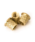Bulletproof M3 Brass Female Thread Inserts Built Different For 3D Printers And Injection Molds Heat Sink Hardware, three brass inserts.