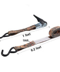Heavy Duty 900 Lb Break Strength 8 Pack 10ft Ratchet Straps with Coated Handles and S-hooks for Motorcycles and Cargo