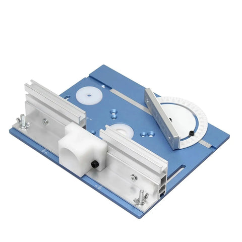 Top Shelf Aluminum Router Table Insert Plate Featuring Crisp Measurement Scale Heavy Duty Woodworking Trimming with adjustable guides.