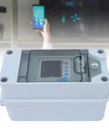 Slick Outdoor Smart Wifi Circuit Breaker With Dead Simple Smartphone App Remote Control And Real Time Monitoring For No Sweat Home Or Industrial Power Management 63A Adjustable Electrical Switch with clear casing.