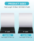 Heavy Duty Hook And Loop Tape Adhesive Roll 4.4 Inch By 16.5 Foot Black Velcro Strips shown with dimensions