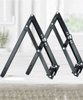 Hidden Folding Seat Hinge Kit For Cabinets And Closets Beefy Heavy Duty Stool Bracket Hinges shown in studio setting