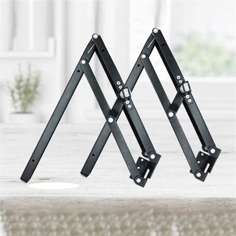 Hidden Folding Seat Hinge Kit For Cabinets And Closets Beefy Heavy Duty Stool Bracket Hinges shown in studio setting