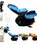 Smart Sensing Flapping Butterfly Cat Toy With Auto Activation That Triggers When Your Cat Approaches Realistic Flutter Motion Sparks Play Engages Hunting Instincts Totally Interactive Blue Butterfly Toy For Cats To Chase And Pounce, plush with USB cable
