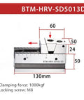 Heavy Lifting Beast Bench Vise And Multifunctional Flat Nose Pliers Machining Center Fixture with precise measurements and specifications.