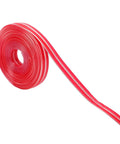Red adhesive tape roll, shown coiled, surface protection product focus, not "Clear Self Adhesive Corner Protectors 5m Roll, 10mm Edge Guards."