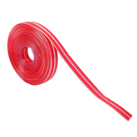 Red adhesive tape roll, shown coiled, surface protection product focus, not "Clear Self Adhesive Corner Protectors 5m Roll, 10mm Edge Guards."