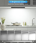 Go-To Rechargeable Under Cabinet Lights With Battery Level Display 60 LED Motion Sensor Dimmable over kitchen counter