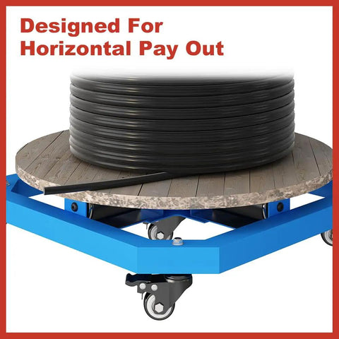 Cable Reel Turntable With Locking Wheels For Reels Up To 36 Inch Diameter Portable Wire Spool Rack 1000 Lb Load Capacity