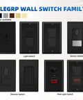 Variety of black wall switches including Single Pole Toggle Light Switch 15 Amp 120 Volt Quiet In Wall On Off Switch Replacement Self Grounding Clip