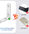 Heavy Duty Wall Mount Anti Tip Furniture Anchors To Keep Dressers And Bookcases Rock Solid And Secure Up To 400 Lbs stainless steel anchor comparison image.