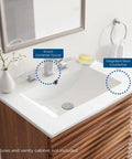 Cayman 24 Inch White Ceramic Bathroom Sink For Vanity Modern Design And Durable Ceramic Construction 8 Inch Centerset Mount