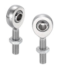 Knockout Quarter Inch Rod End Kit With Right And Left Hand Threads And Jam Nuts For Traction Bars And Steering Linkage Beefy Chrome Plated Steel for garage undercarriage builds, showing dual chromed steel terminals.