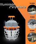 150W LED Work Light Portable Hanging Lamp Daylight 5000K 25000 LM Waterproof Jobsite Lighting with Stainless Steel Guard