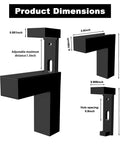 Tough As Nails Heavy Duty Floating Shelf Brackets Set Of Four Adjusts Securely To Glass And Wood Supports 25 Pounds Per Pair Premium Zinc Alloy With Polished Chrome Finish For Bathroom Remodels product dimensions showing adjustable sizes.