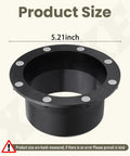 Front view of a 4-inch magnetic dust-collection connector flange, black plastic with eight mounting holes.