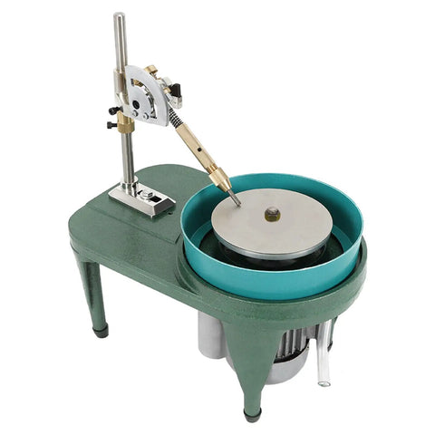 Faceting And Polishing Machine For Jewelry 180W Jade Grinder 2800 RPM Rock Polisher with 6 Inch Disc on Durable Green Body