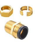 2 Pack Three Quarter Inch NPT Male Nipple Brass Pipe Fittings Hex Brass Tone Gas Line Adapters