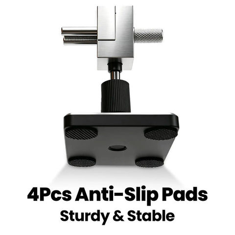 Killer Mini Vise And Badass Clamping Station For Gunpla Model Building showing sturdy base with anti-slip pads and metal grip.