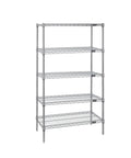 Rock Solid Five Shelf Stainless Steel Wire Shelving Unit Heavy Duty Adjustable Storage Rack Commercial Grade 36 By 72 By 63 Inches side view
