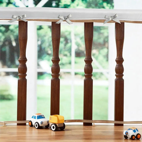 Toddler Bed Rail Protector Mesh Top Rail Fit Easy Install Kid Friendly Safety Guard For Crib Top Rails Gray 4 Piece Set
