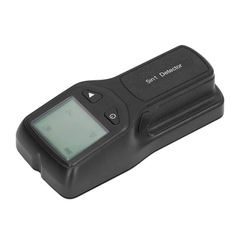 Thonlai 5 in 1 Stud Finder Multifunctional Wall Scanner for Wood and Metal Detection with LCD Display and Sensitive Sensor Suitable for All Wall Types (Black) side view with buttons and screen
