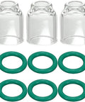 Clear Quartz TIG Glass Cup Nozzle Five Sixteenth Inch And Eight Millimeter Model 53N59 set with 10 O-rings