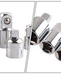 Top Tier 4pcs Impact Socket Adapter And Reducer Kit For Ratchets Drop Forged Steel Chrome Silver Detent Balls Heavy Duty Wrench Converter Fits All Sizes. Chrome steel socket adapters with detent ball, shown in multiple drive sizes